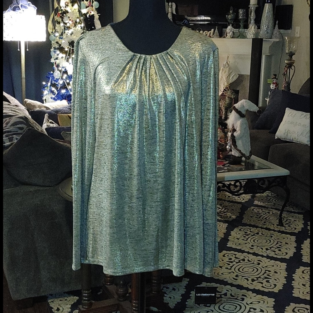 Liz Claiborne Gold Shimmer Blouse